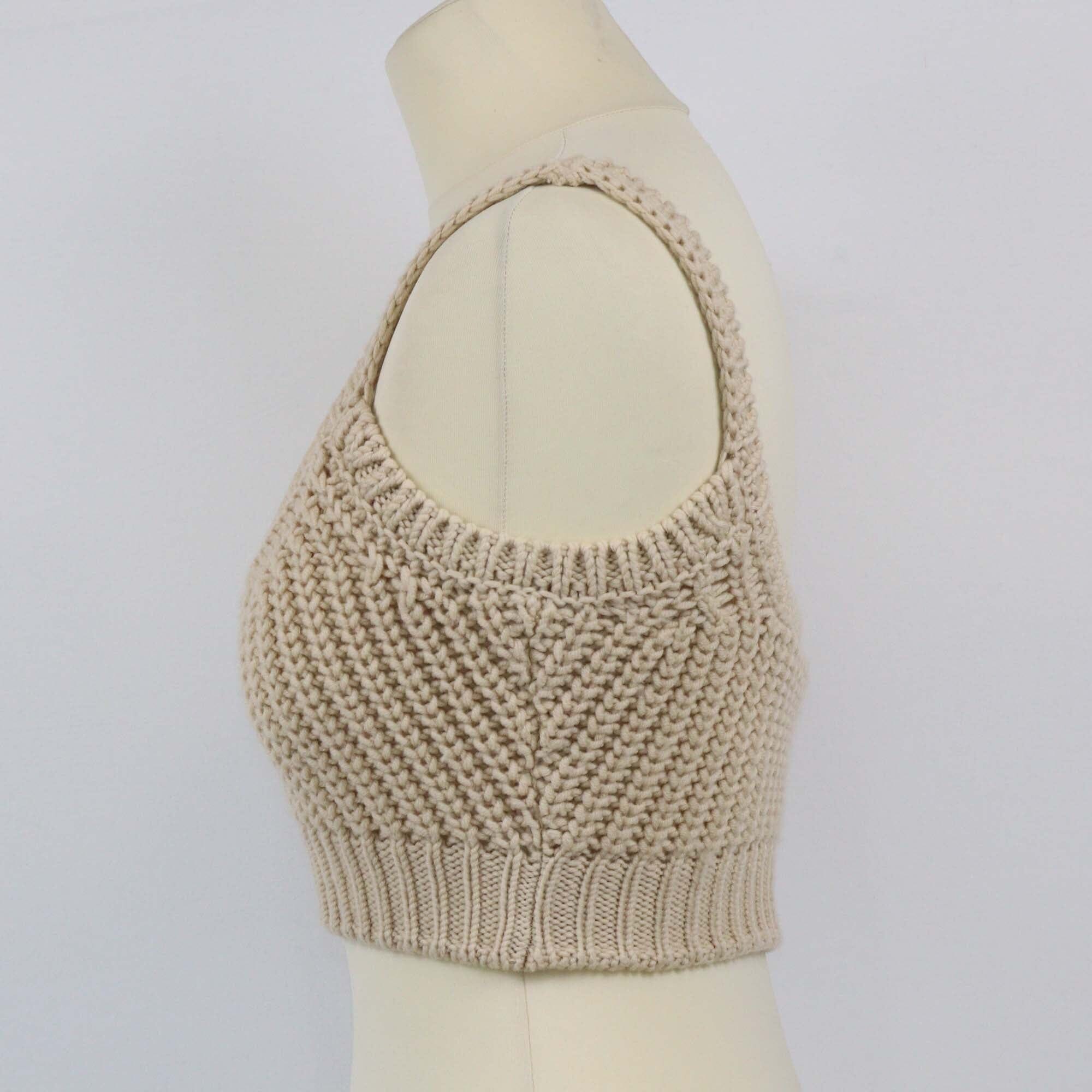 Fendi Beige Knitted Bralette Womens Fendi 