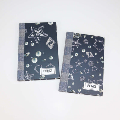 Fendi Midnight Blue and Silver Geometric Notebooks