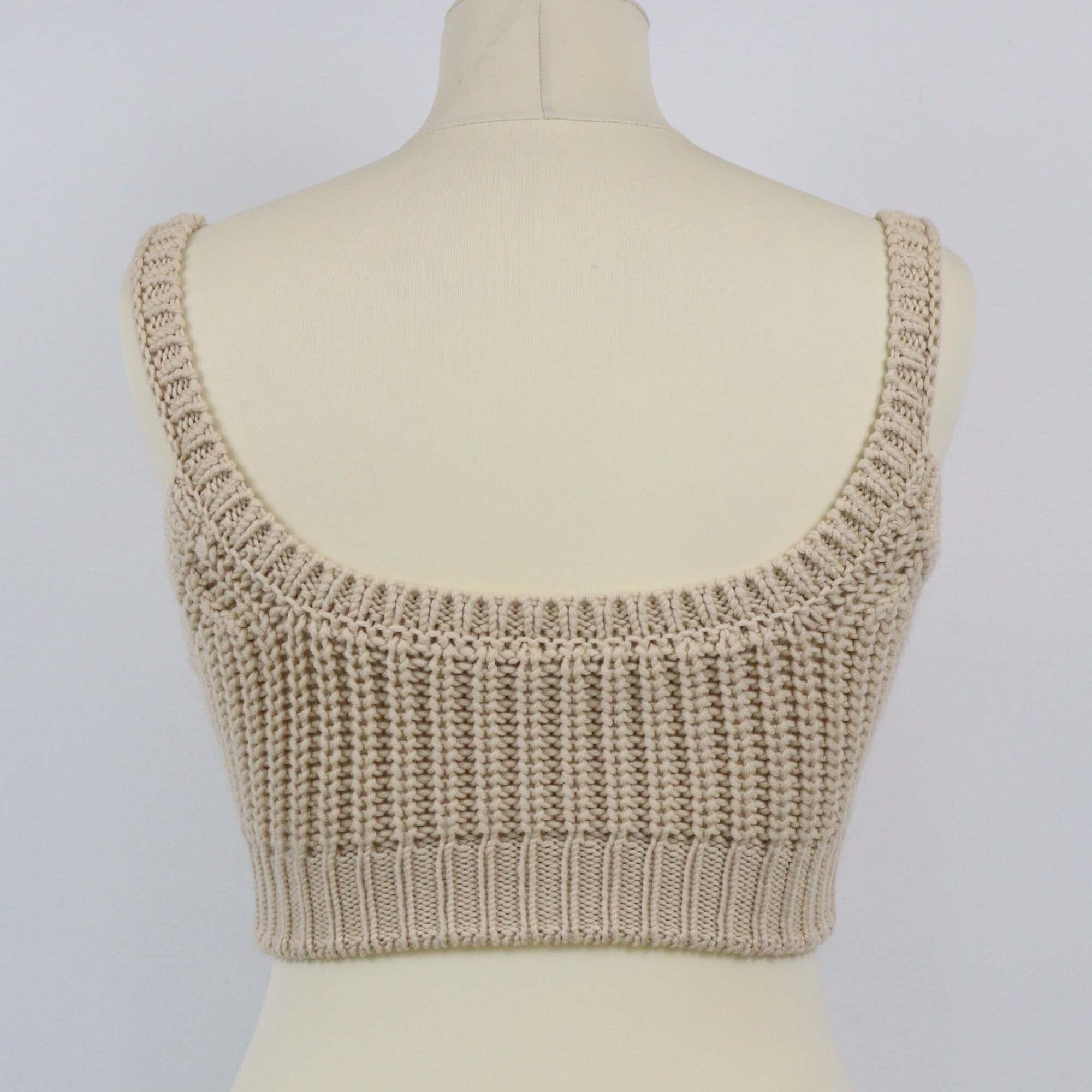 Fendi Beige Knitted Bralette Womens Fendi 