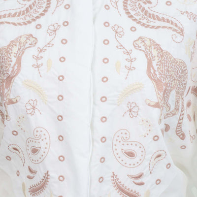 Hermes Blanc Cotton Clou de Selle Embroidered Beach Shirt