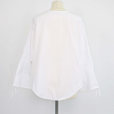 Hermes Blanc Cotton Clou de Selle Embroidered Beach Shirt