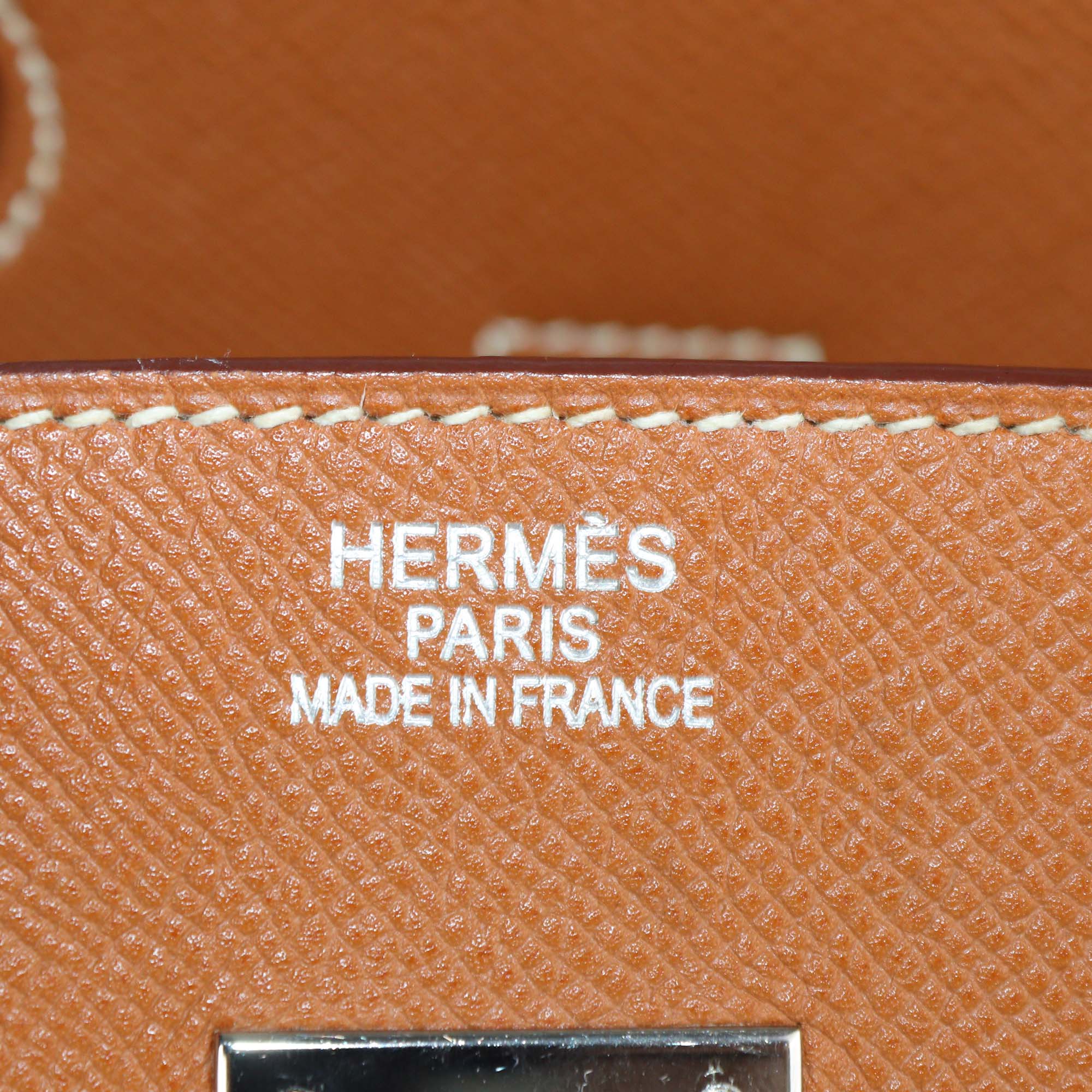 Hermes Gold Epsom Leather Palladium Hardware Birkin 35 Bag
