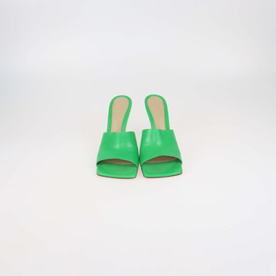 Bottega Veneta Green Leather Stretch Mules