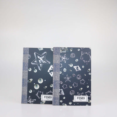 Fendi Midnight Blue and Silver Geometric Notebooks