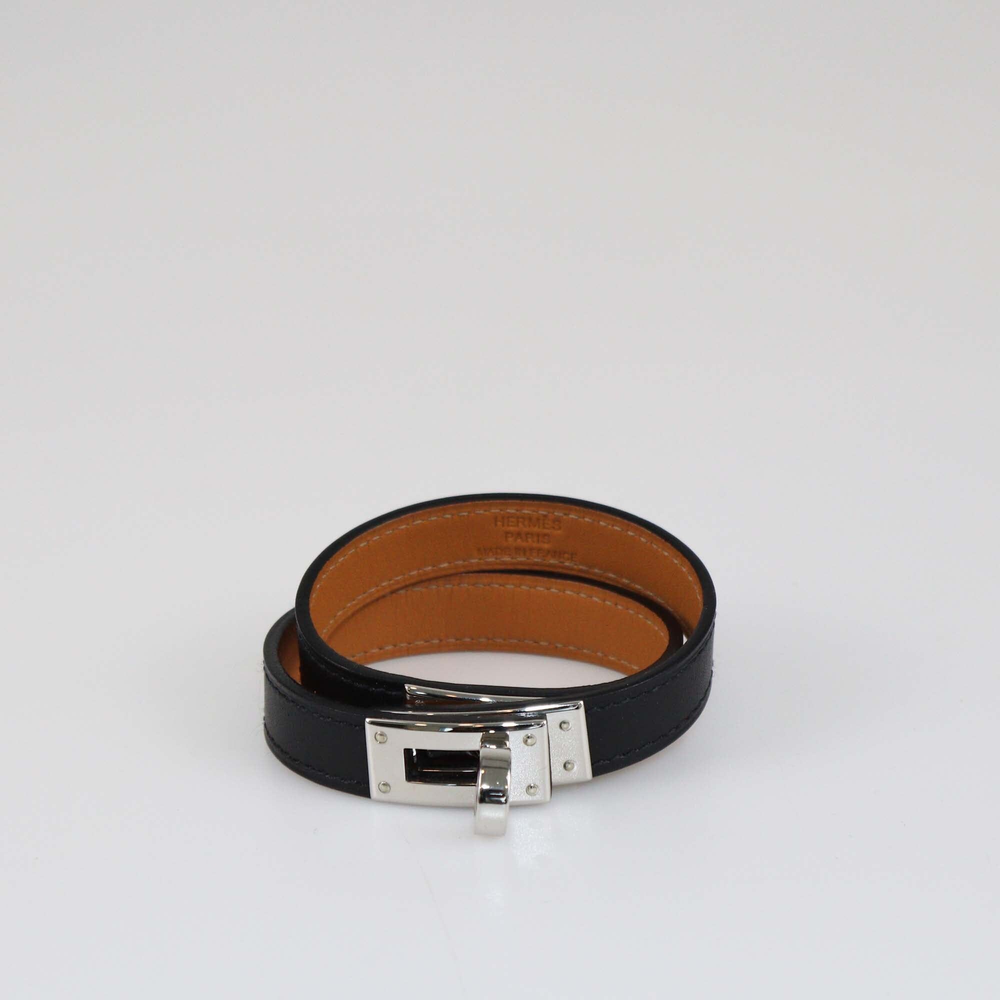 Hermes Black Swift Kelly Double Tour Bracelet S Womens Hermes 