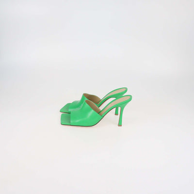 Bottega Veneta Green Leather Stretch Mules