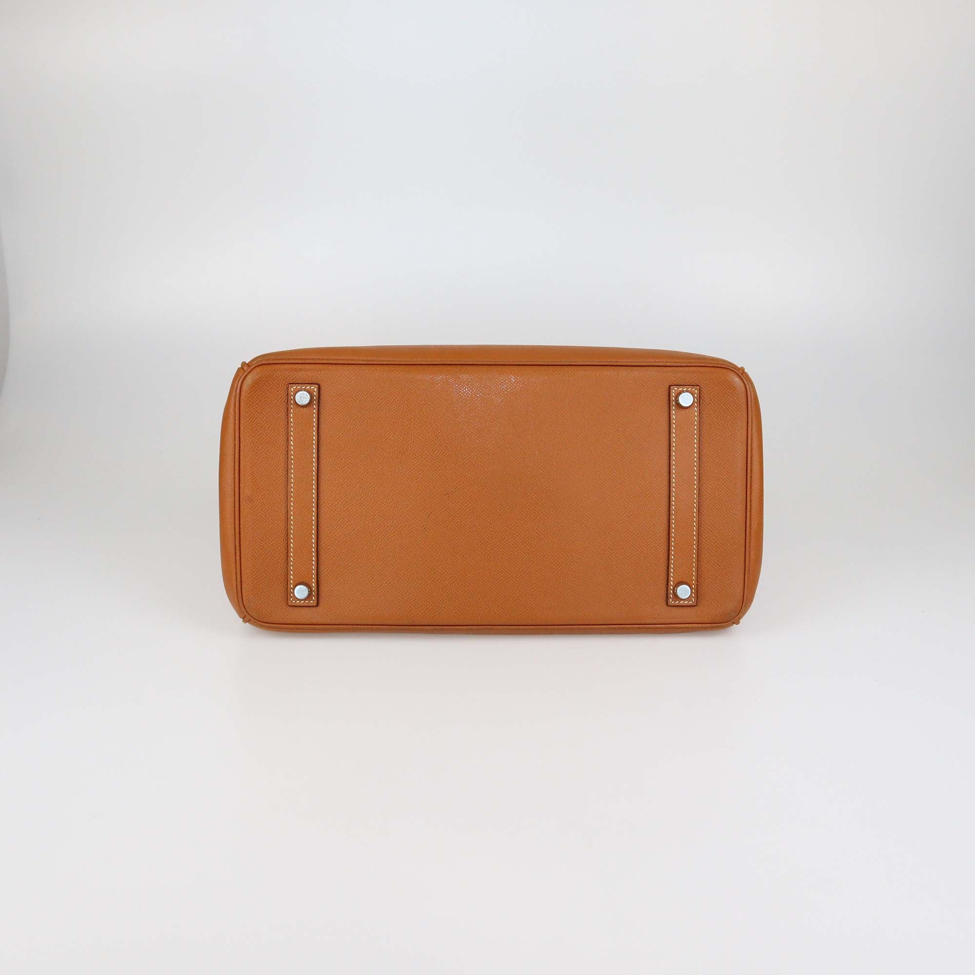 Hermes Gold Epsom Leather Palladium Hardware Birkin 35 Bag