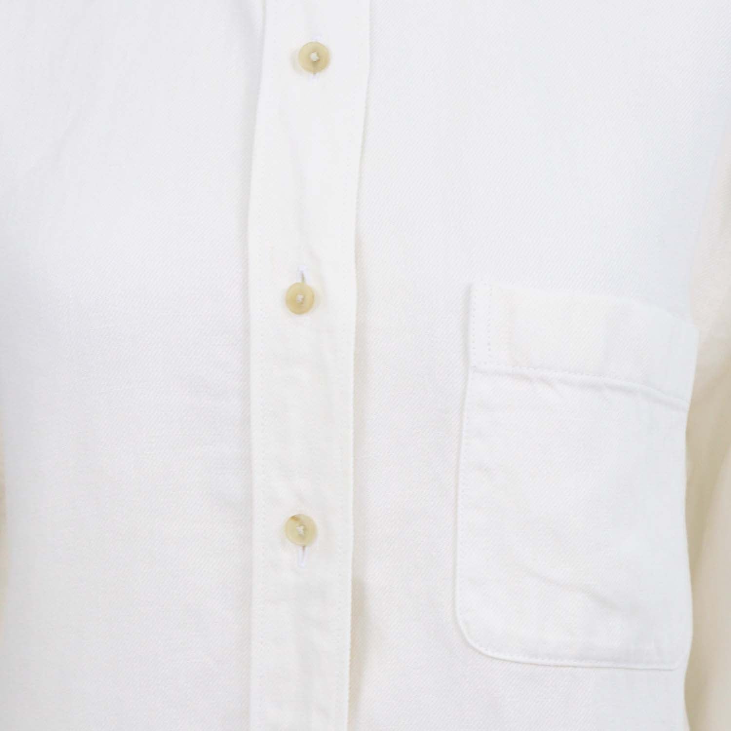The Row Cream Linen Denim Nesson Oversized Button Down Shirt
