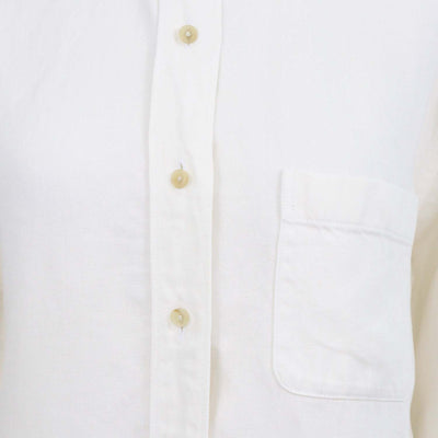 The Row Cream Linen Denim Nesson Oversized Button Down Shirt