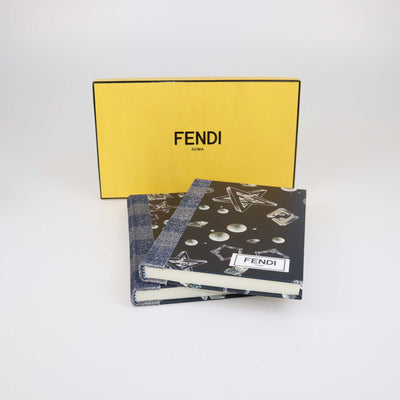 Fendi Midnight Blue and Silver Geometric Notebooks
