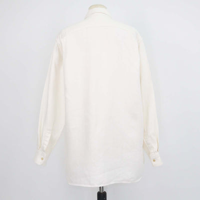 The Row Cream Linen Denim Nesson Oversized Button Down Shirt