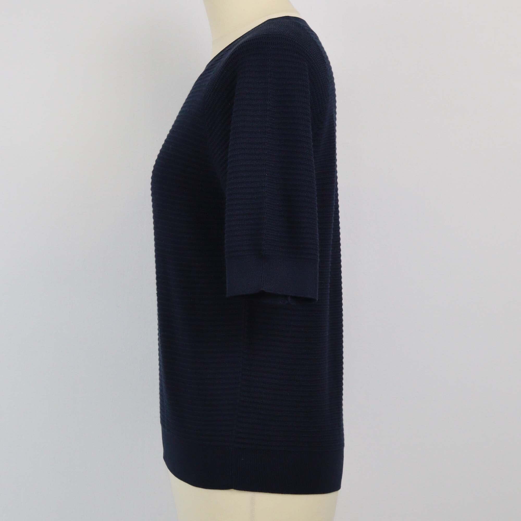 Loro Piana Navy Blue San Diego Knit Top Womens Loro Piana 