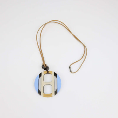 Hermes Multicolor Lacquered Hord H Equipe Pendant Necklace