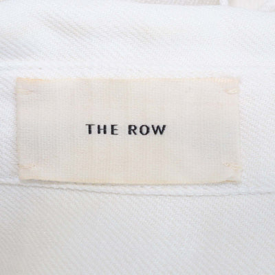 The Row Cream Linen Denim Nesson Oversized Button Down Shirt