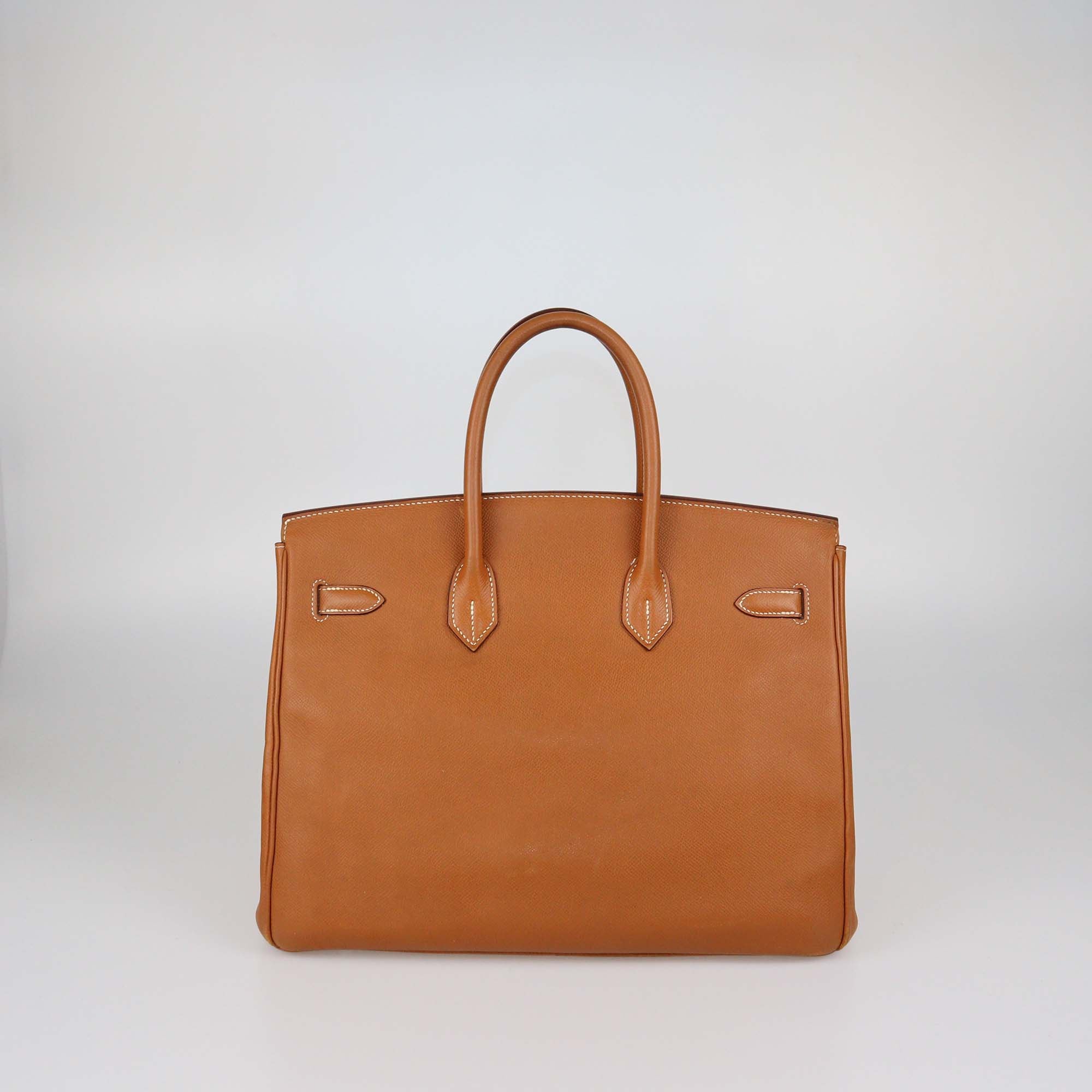 Hermes Gold Epsom Leather Palladium Hardware Birkin 35 Bag