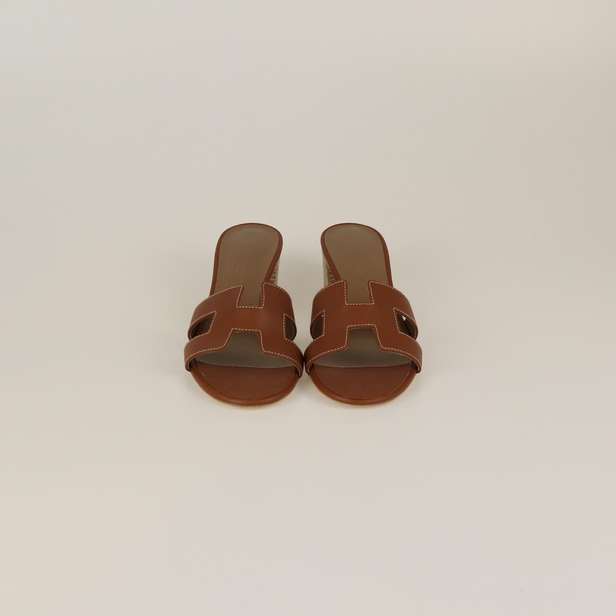 Hermes Gold Oasis Sandals Womens Hermes 