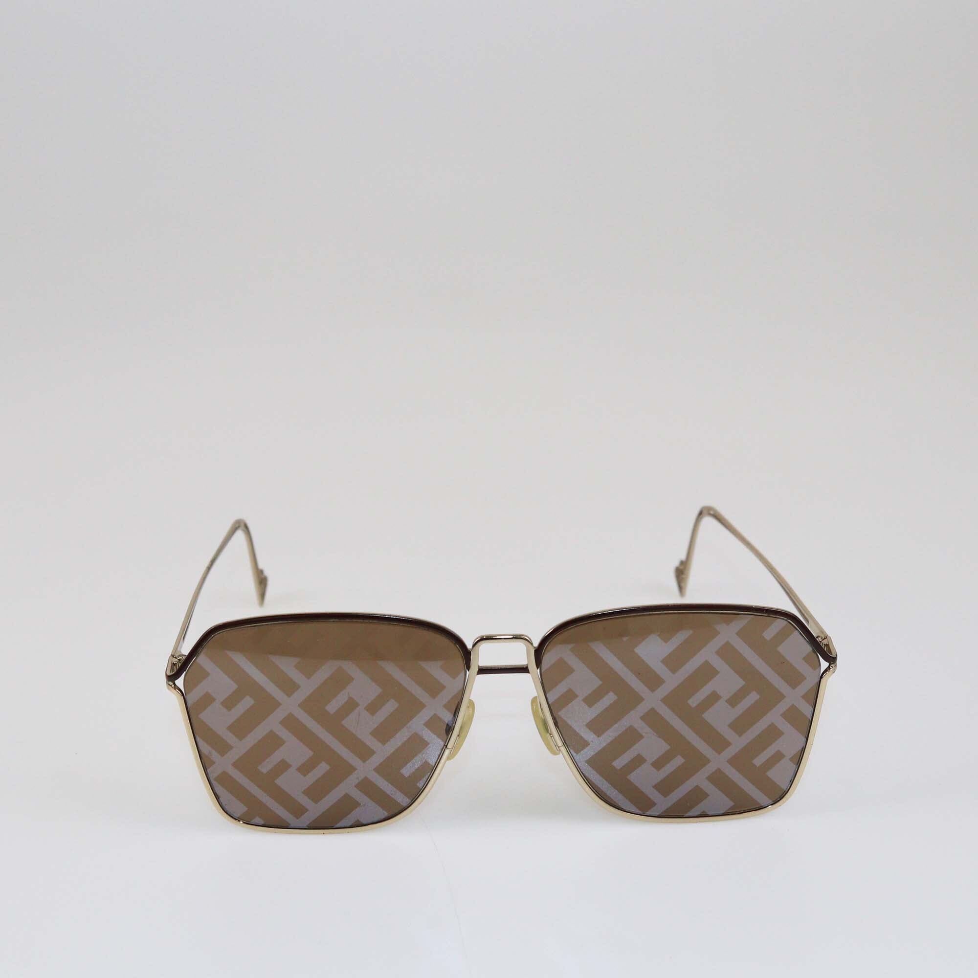 Fendi Gold/Brown FF M0072/S Sunglasses Womens Fendi 