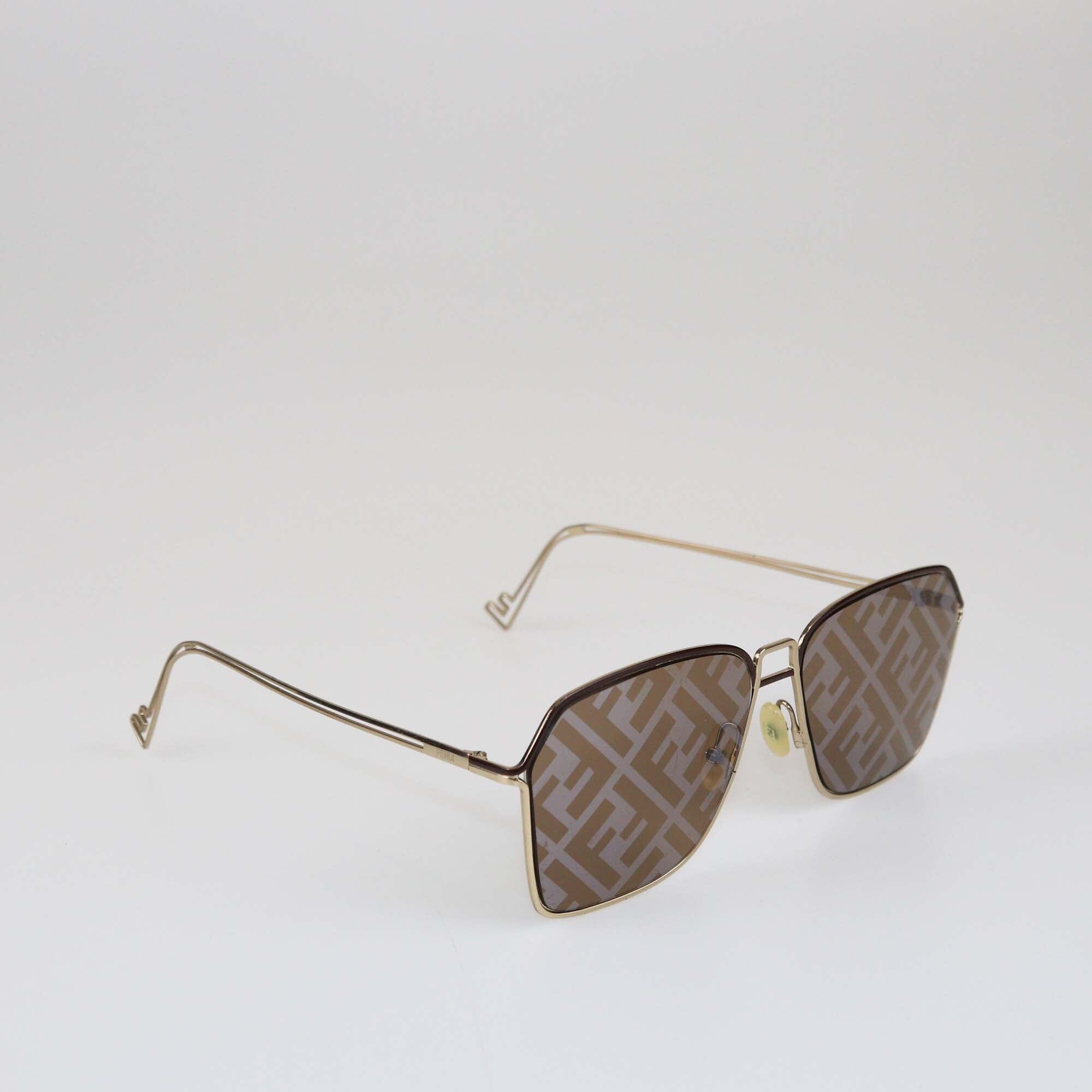 Fendi Gold/Brown FF M0072/S Sunglasses Womens Fendi 