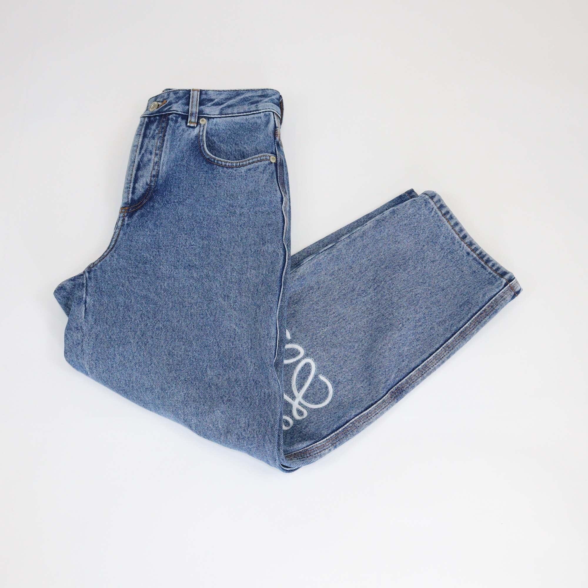 Loewe Blue Denim Anagram Baggy Pants Womens Loewe 
