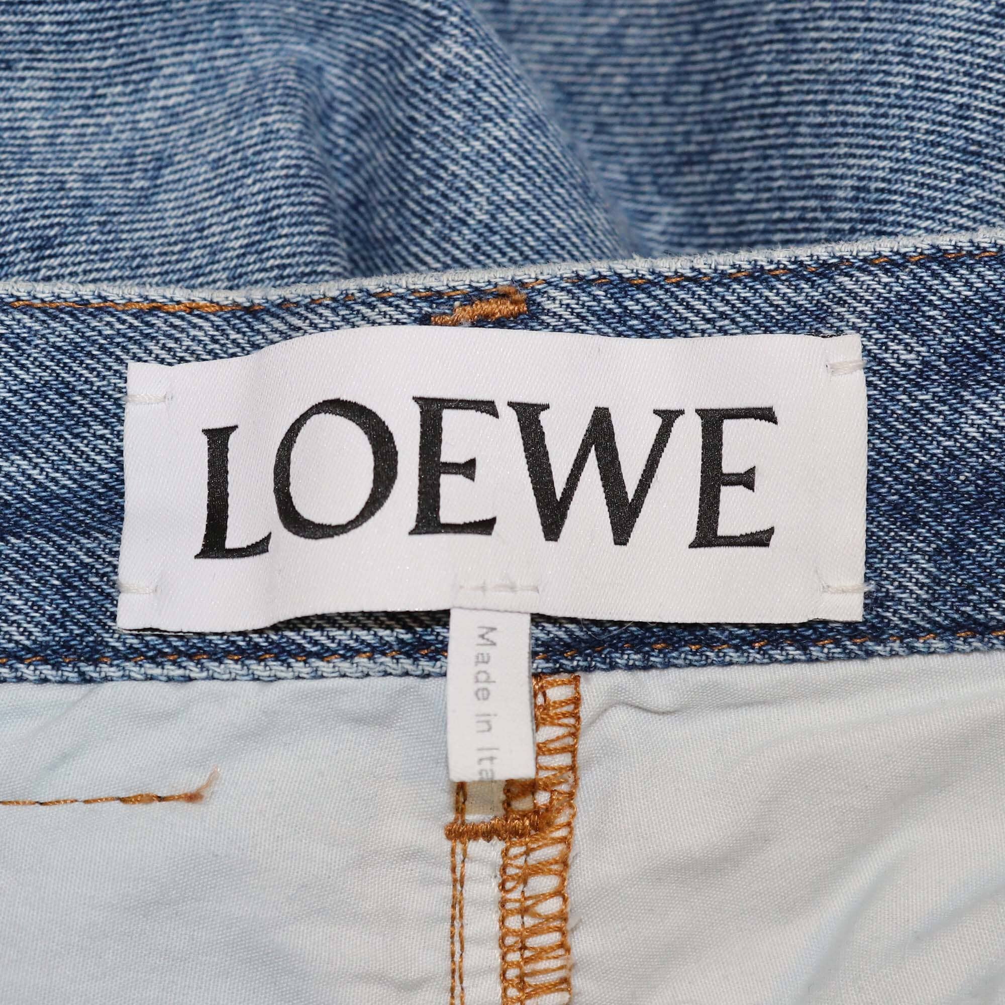 Loewe Blue Denim Anagram Baggy Pants Womens Loewe 