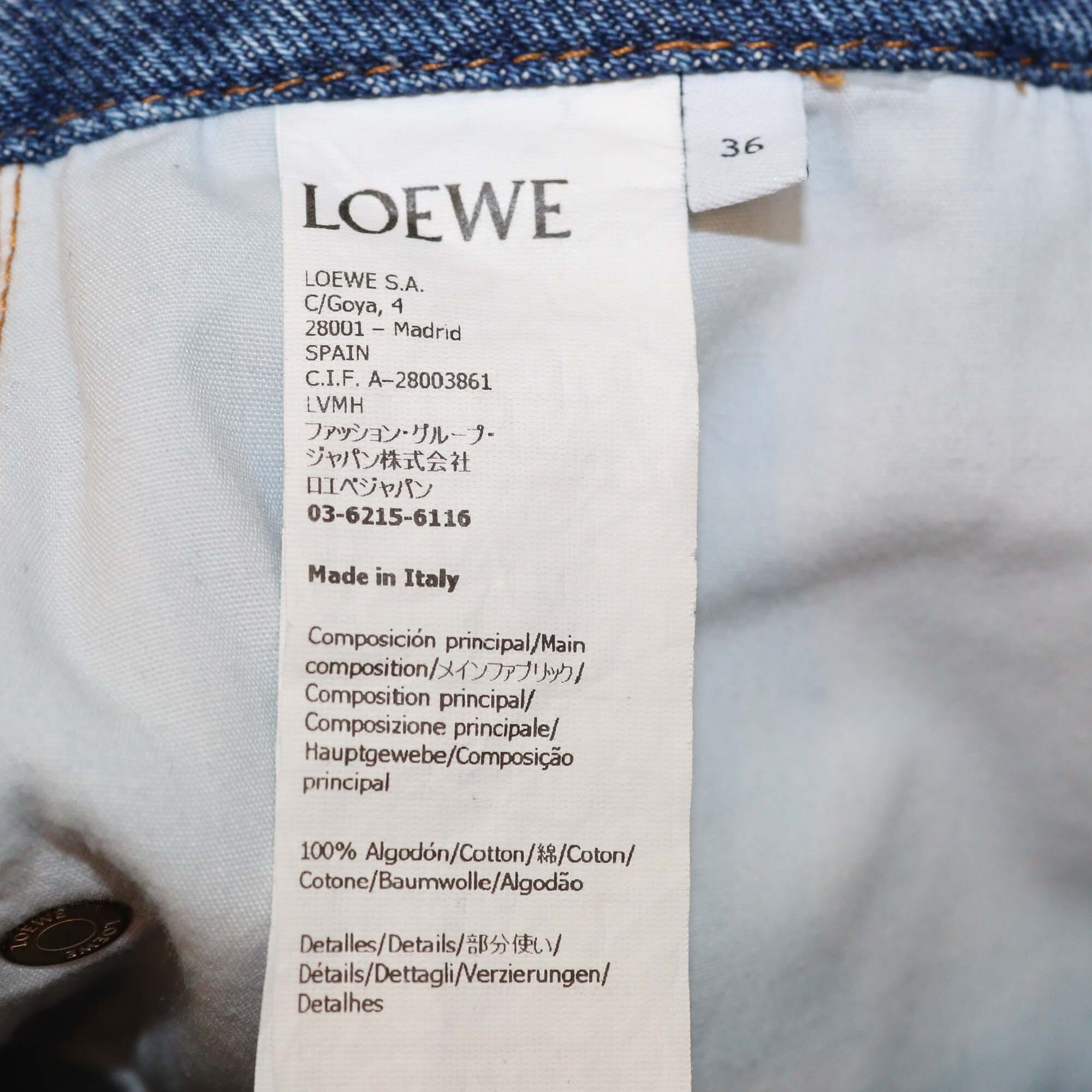 Loewe Blue Denim Anagram Baggy Pants Womens Loewe 