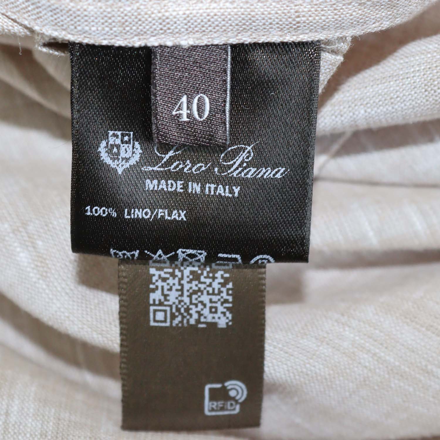 Loro Piana Beige Linen Lora Long Sleeve Shirt Dress