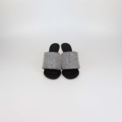 Alexander Wang Black Crystal Neoprene Sienna Slide Sandals