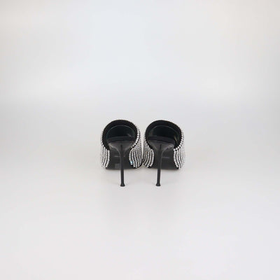 Alexander Wang Black Crystal Neoprene Sienna Slide Sandals
