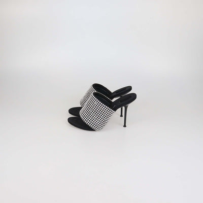 Alexander Wang Black Crystal Neoprene Sienna Slide Sandals