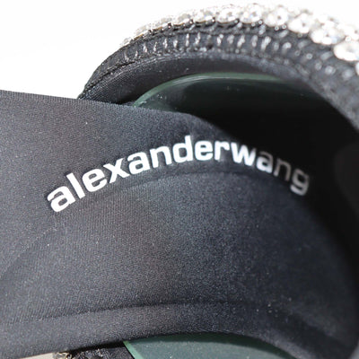 Alexander Wang Black Crystal Neoprene Sienna Slide Sandals