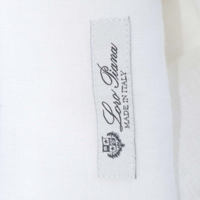 Loro Piana White Linen Lora Long Sleeve Shirt Dress