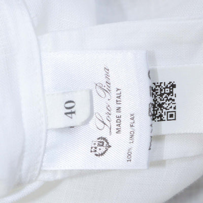 Loro Piana White Linen Lora Long Sleeve Shirt Dress