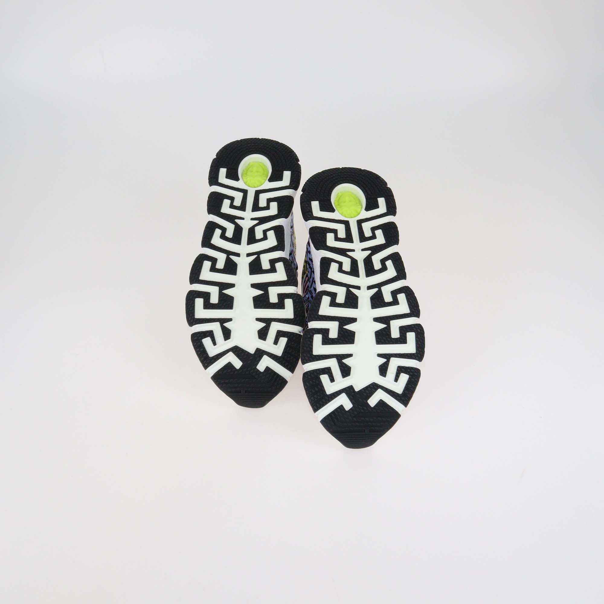 Versace Multicolor Leather and Fabric Trigreca Sneakers