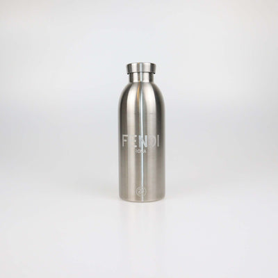 Fendi x 24 Bottles FF Coated Canvas Holder and Silver Stainless Steel Bottle Set