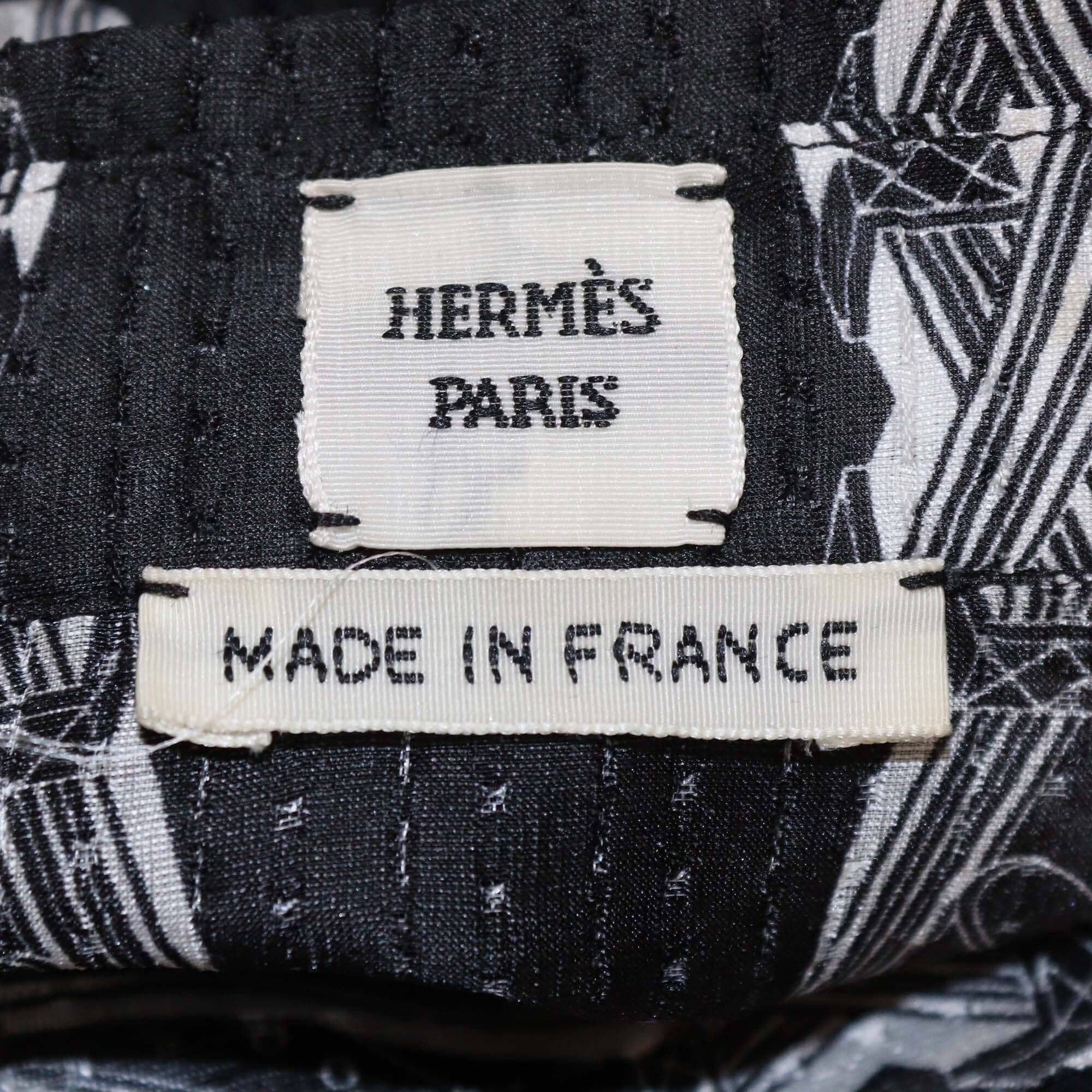 Hermes Black/White Printed Long Sleeve Shirt & Pants Set Womens Hermes 