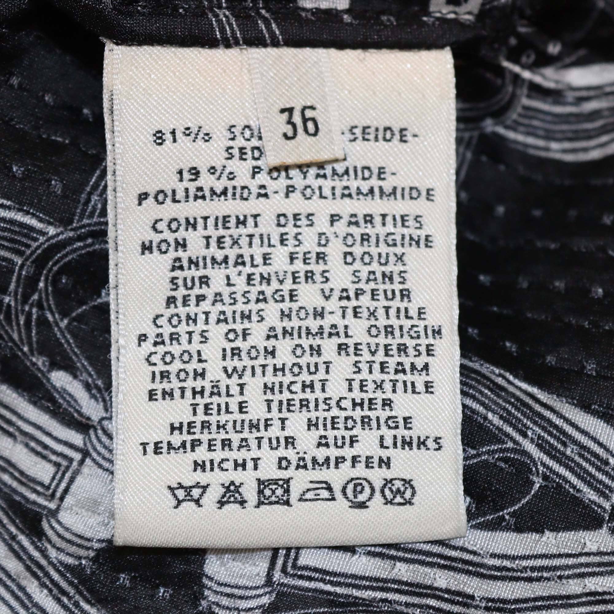 Hermes Black/White Printed Long Sleeve Shirt & Pants Set Womens Hermes 