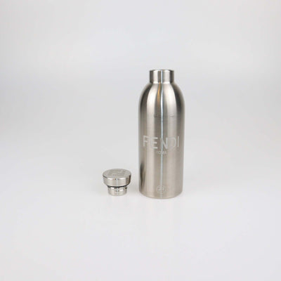 Fendi x 24 Bottles FF Coated Canvas Holder and Silver Stainless Steel Bottle Set