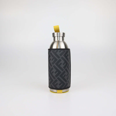Fendi x 24 Bottles FF Coated Canvas Holder and Silver Stainless Steel Bottle Set