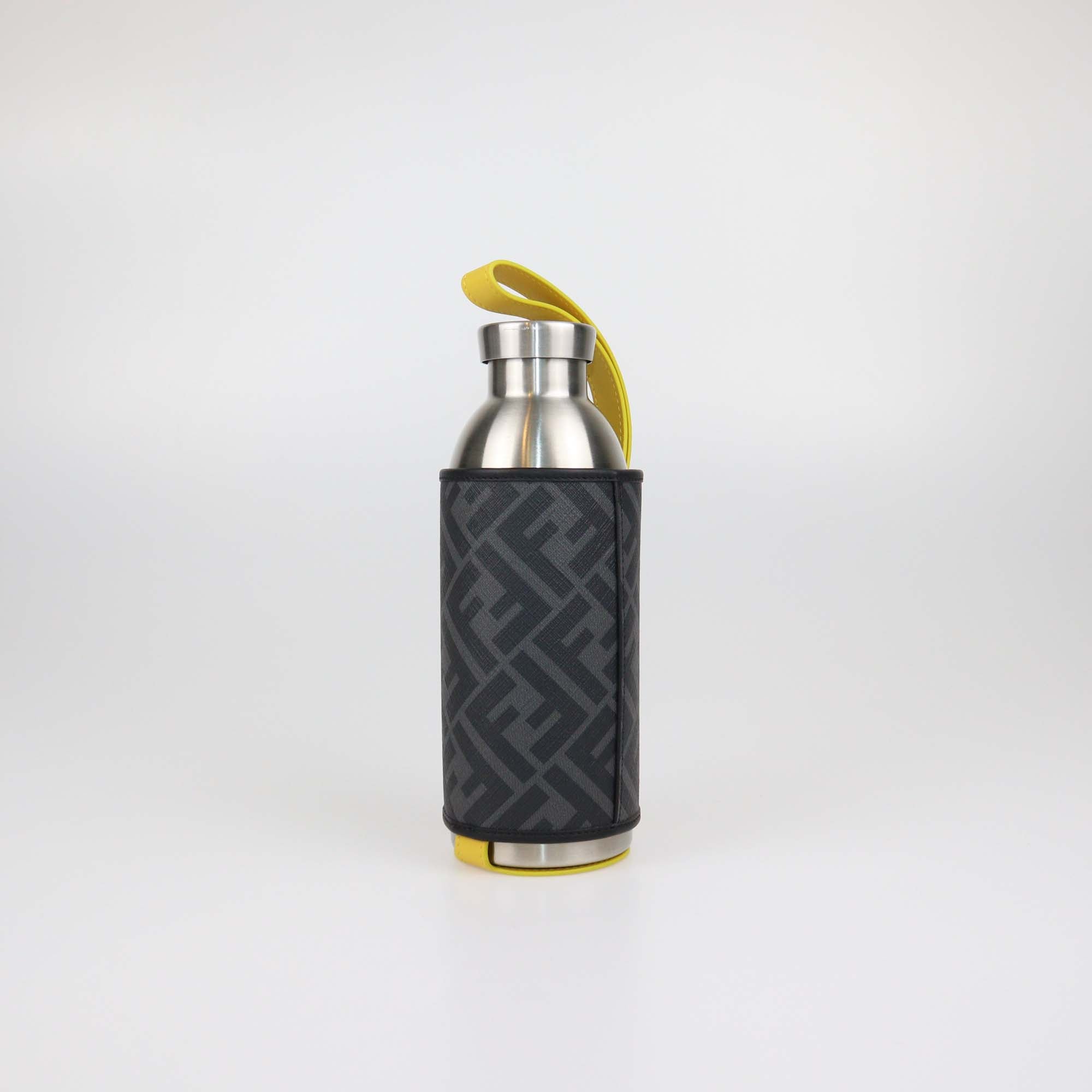 Fendi x 24 Bottles FF Coated Canvas Holder and Silver Stainless Steel Bottle Set