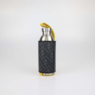 Fendi x 24 Bottles FF Coated Canvas Holder and Silver Stainless Steel Bottle Set