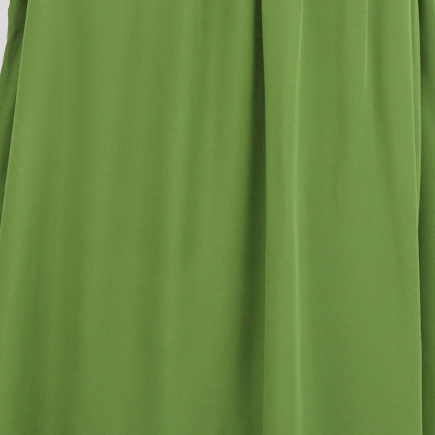 Cult Gaia Moss Green Blend Silk Tiered Asymmetric Maxi Dress