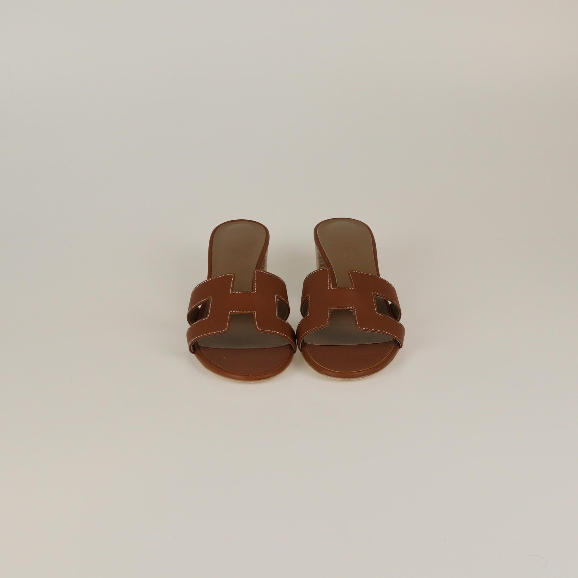 Hermes Gold Oasis Sandals Womens Hermes 