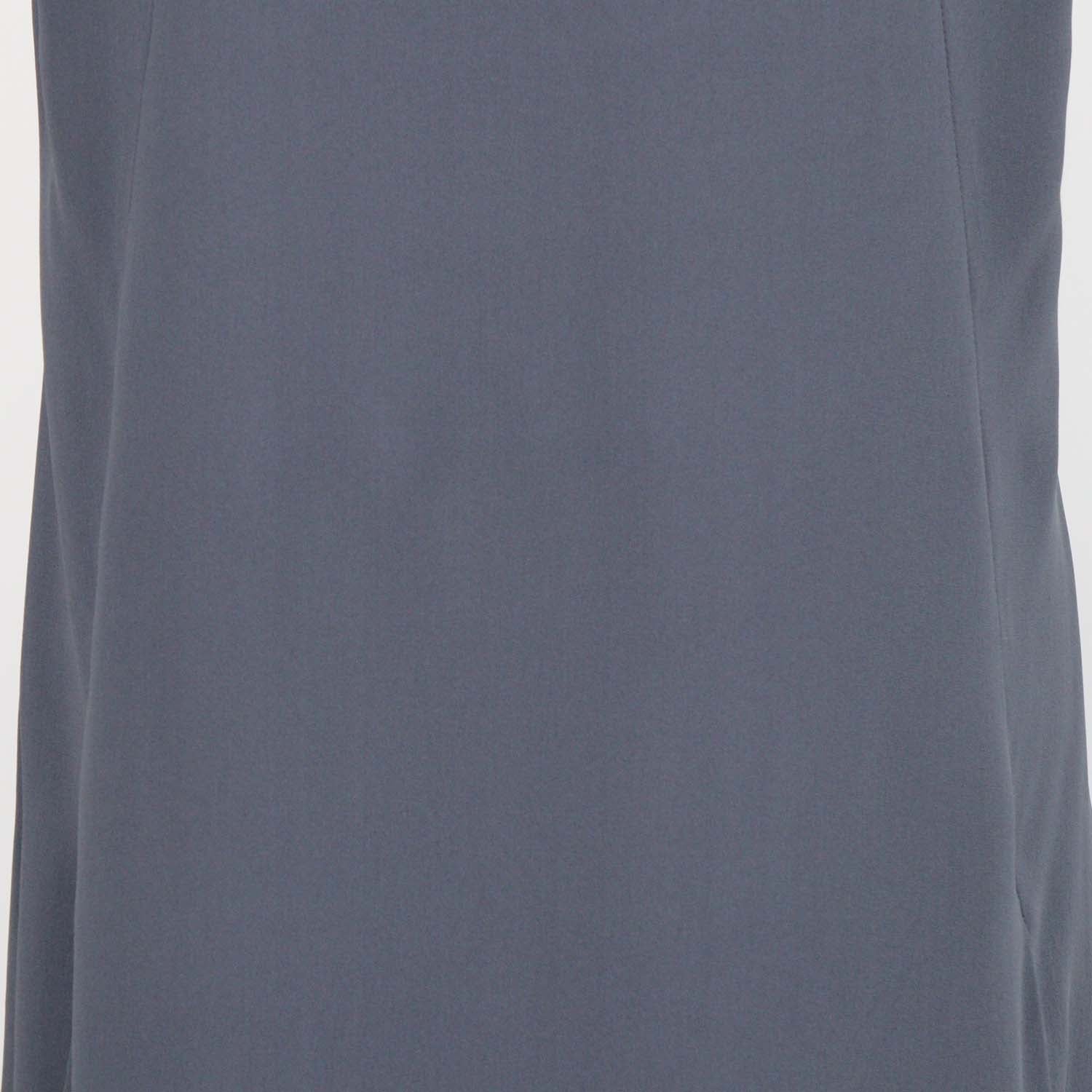 Brunello Cucinelli Grey Silk Abito Lungo Back Slit Strapless Long Dress