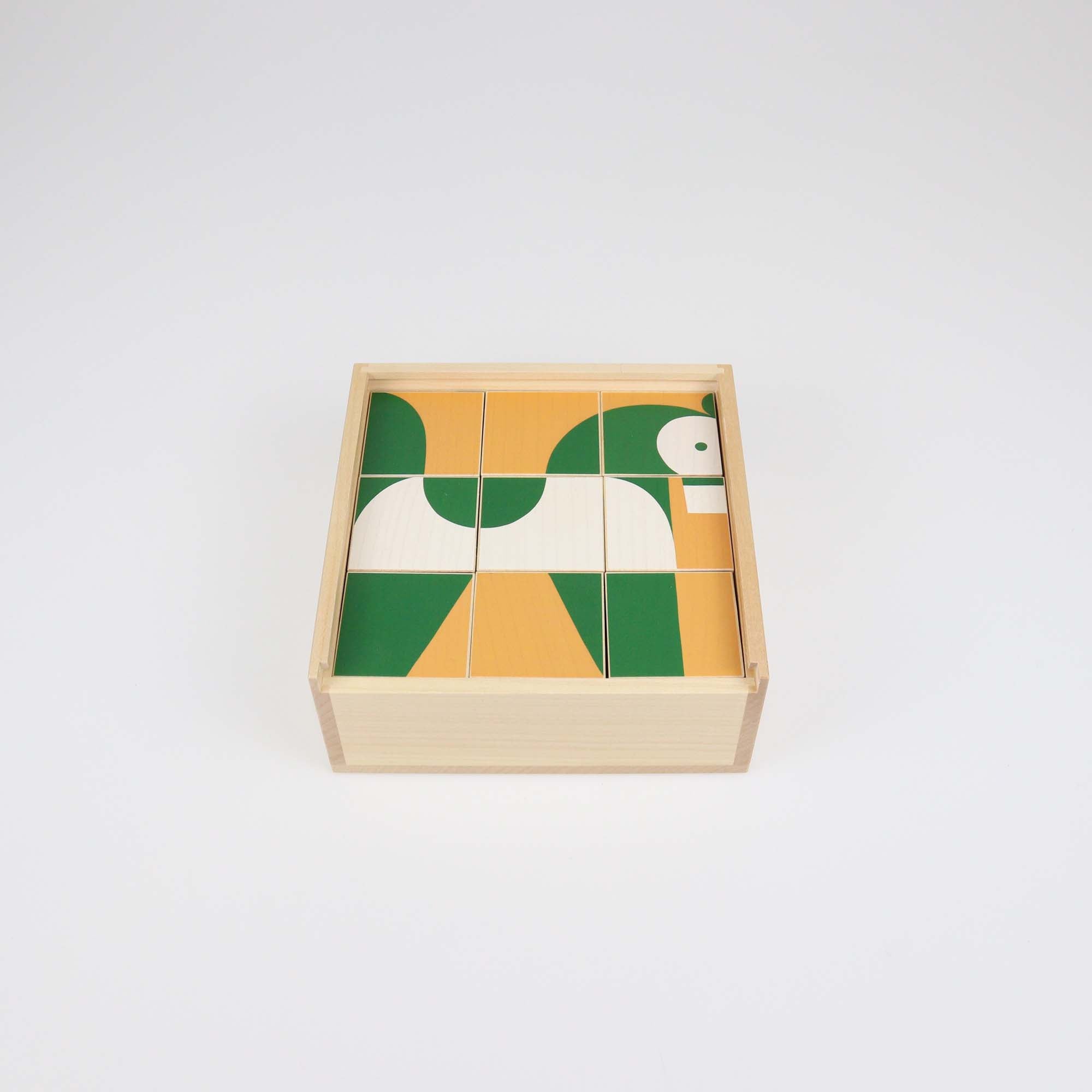 Hermes Multicolor Maple Wood Animaux Blocks Cube Game