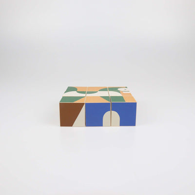 Hermes Multicolor Maple Wood Animaux Blocks Cube Game