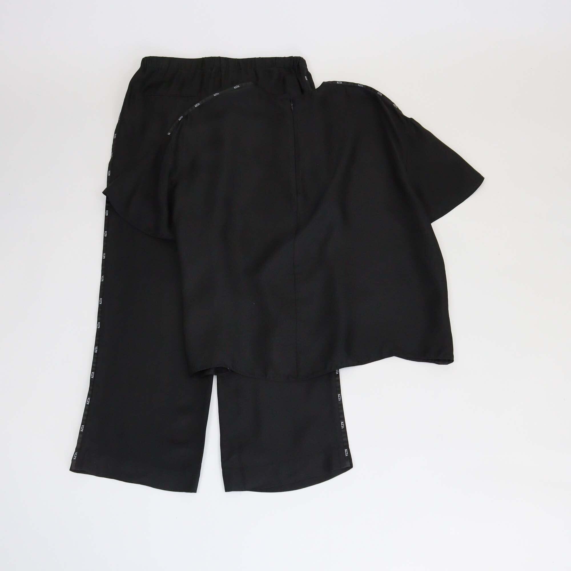 Valentino Black VLTN Trim Top & Pants Set Womens Valentino 