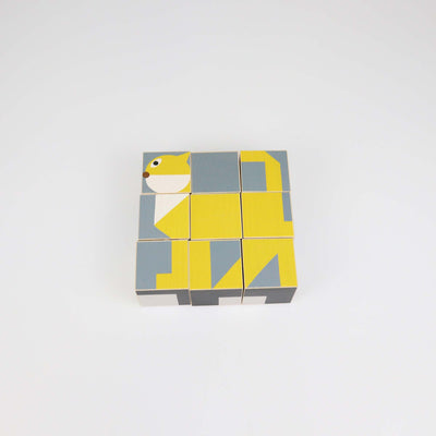Hermes Multicolor Maple Wood Animaux Blocks Cube Game