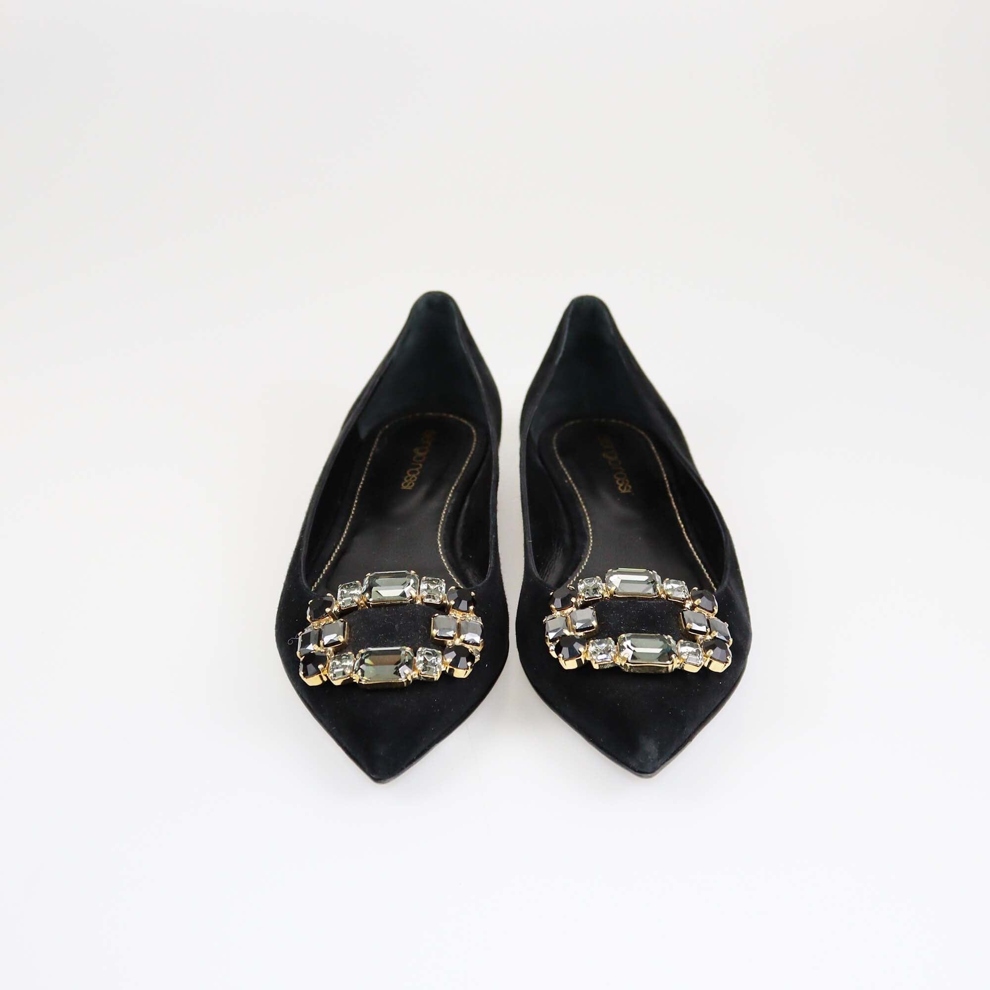 Sergio Rossi Black Crystal Embellishments Pumps Womens Sergio Rossi 