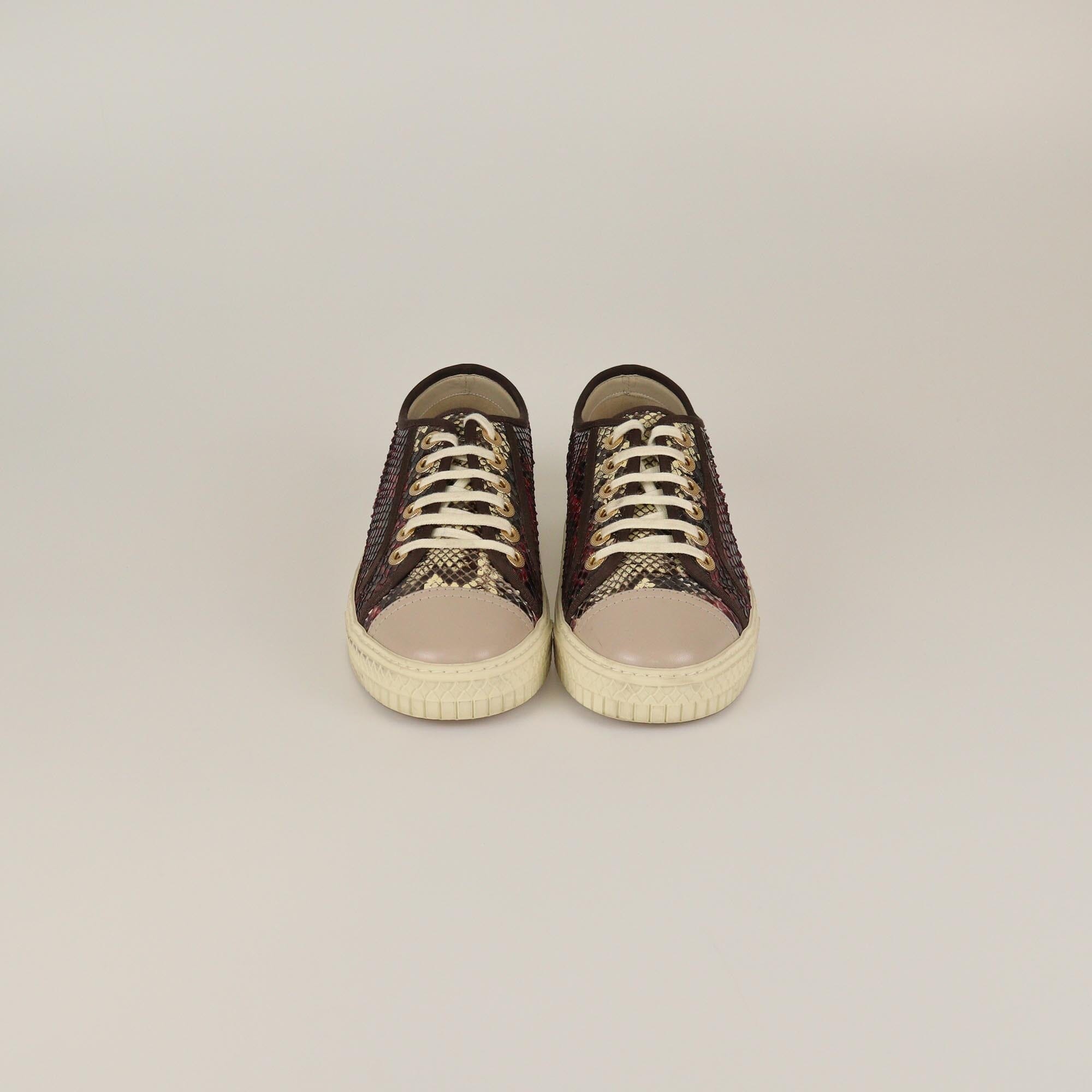 Chanel Multicolor Cap Toe Low Top Sneakers Womens Chanel 