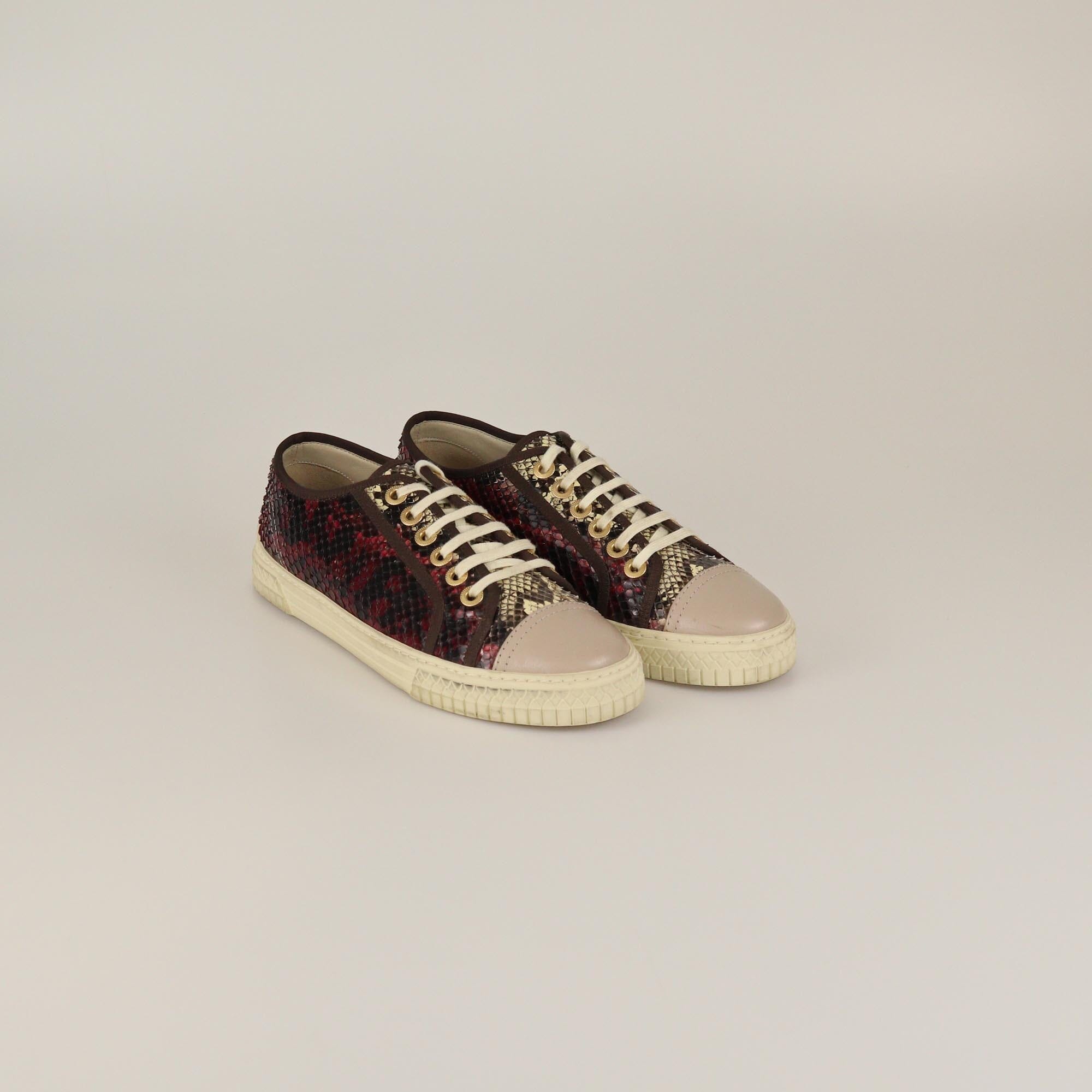 Chanel Multicolor Cap Toe Low Top Sneakers Womens Chanel 